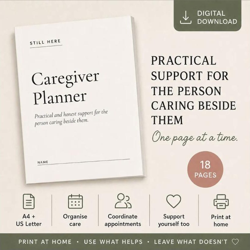 Caregiver Planner Printable cover, Still Here Press